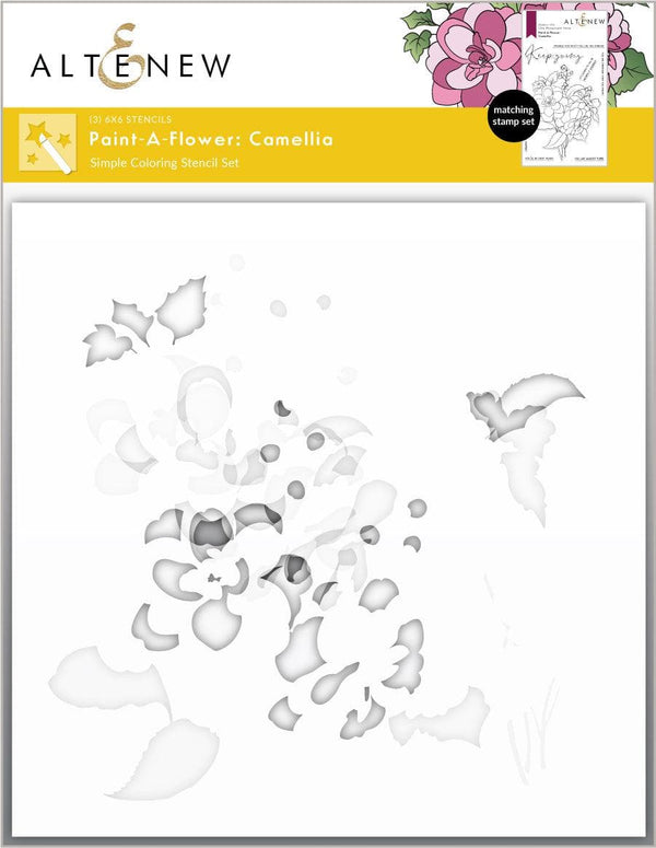 EXP Factors Stencil Paint-A-Flower: Camellia Simple Coloring Stencil Set (3 in 1)