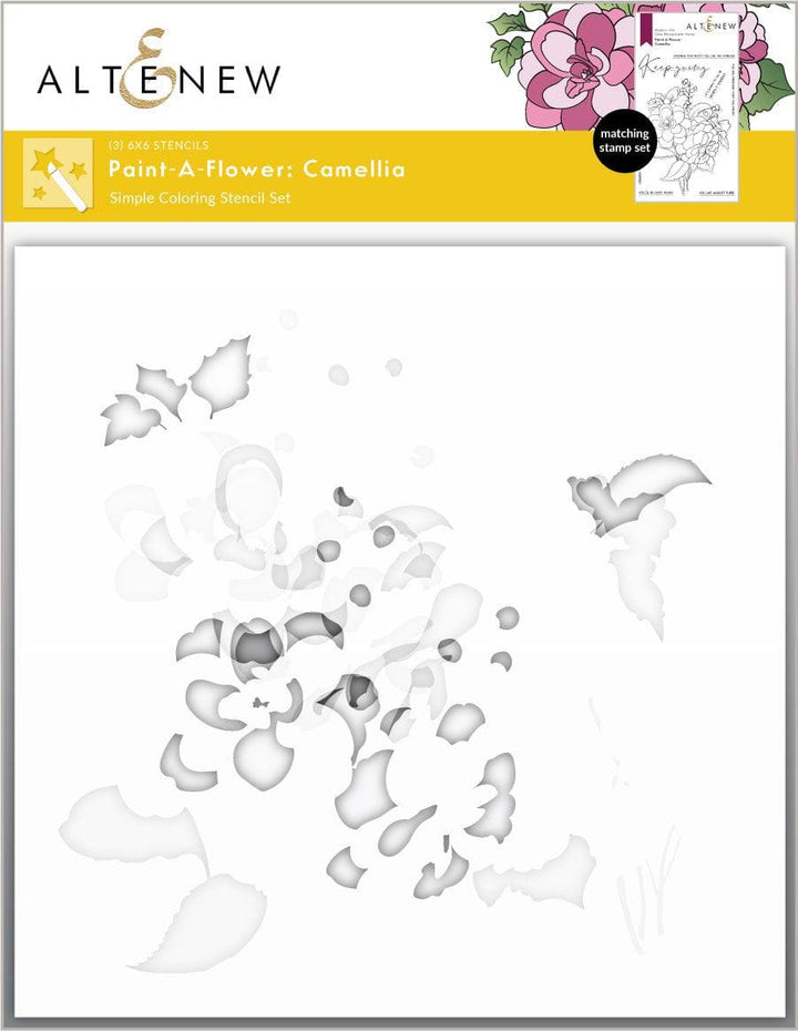 EXP Factors Stencil Paint-A-Flower: Camellia Simple Coloring Stencil Set (3 in 1)