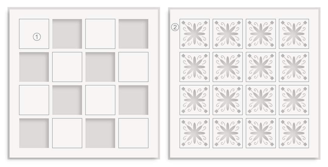 Patchwork Tiles Builder Stencil Set (2 in 1)