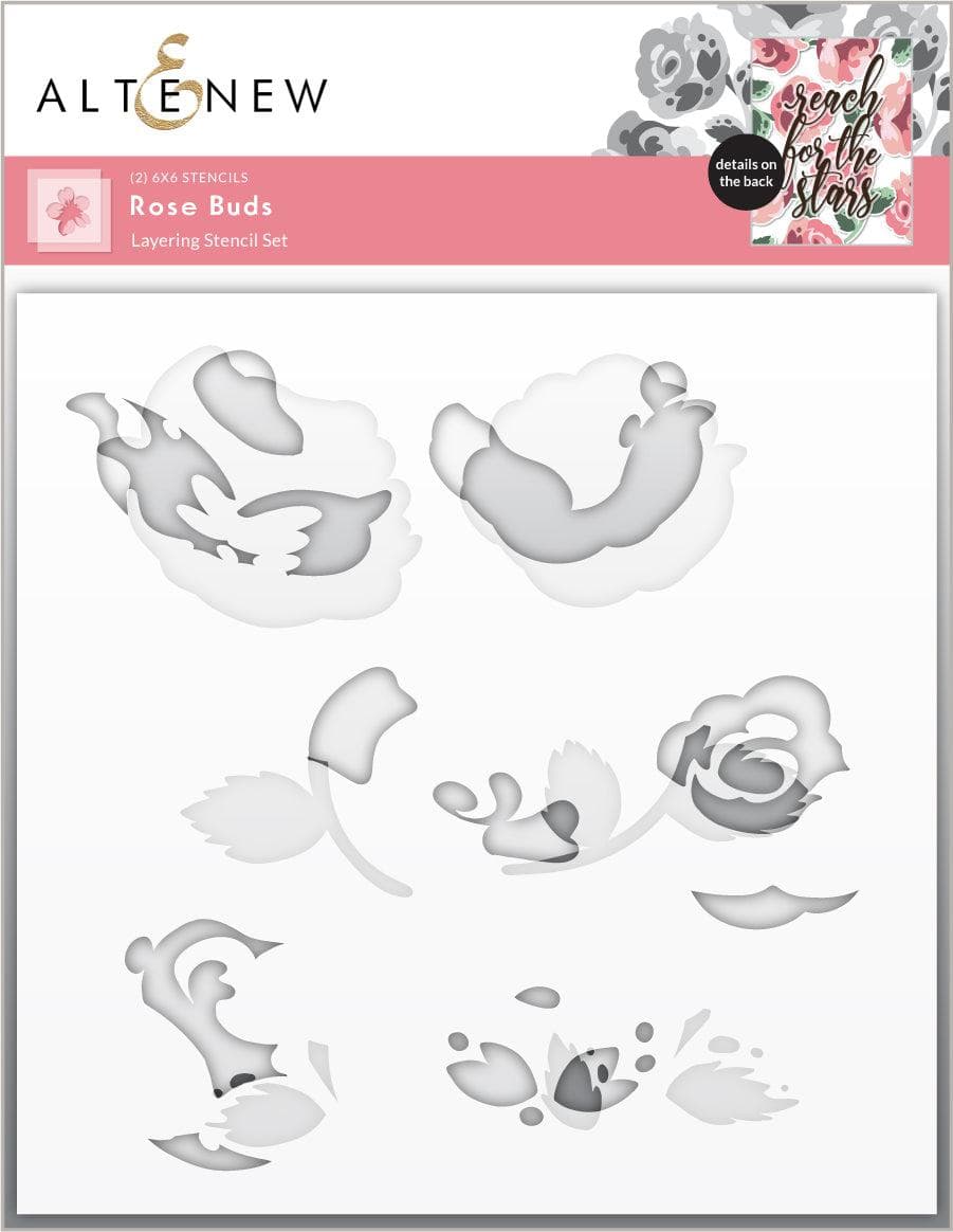 EXP Factors Stencil Rose Buds Layering Stencil Set (2 in 1)