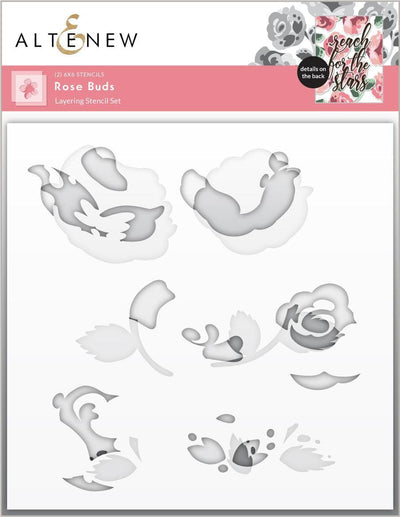 EXP Factors Stencil Rose Buds Layering Stencil Set (2 in 1)