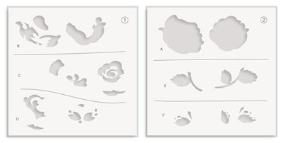 EXP Factors Stencil Rose Buds Layering Stencil Set (2 in 1)