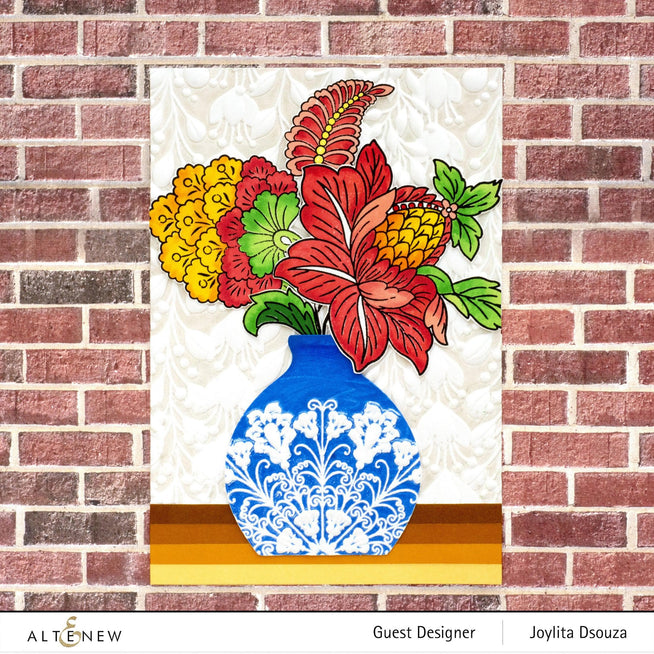 Altenew scalloped ornaments stencil set, 2-in-1 design for simple coloring and craft projects, featuring intricate scalloped patterns.