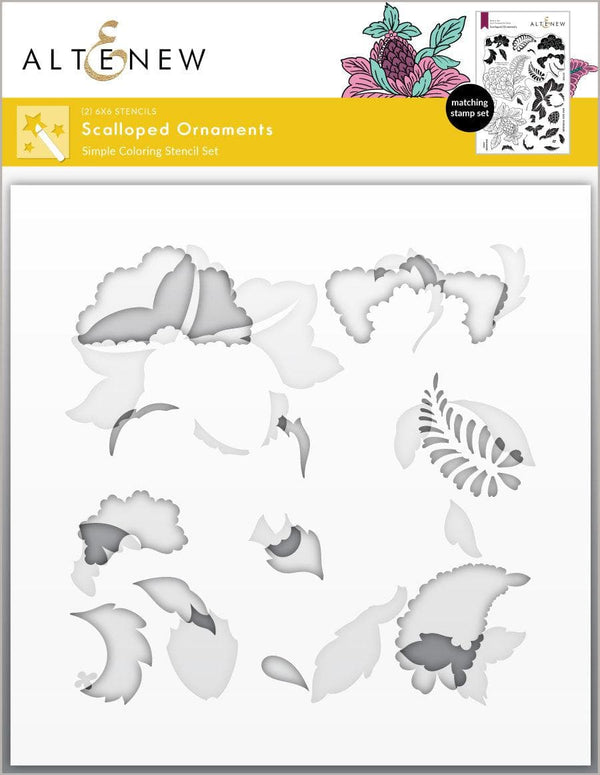 Photocentric Stencil Scalloped Ornaments Simple Coloring Stencil Set (2 in 1)