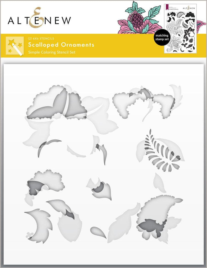 Photocentric Stencil Scalloped Ornaments Simple Coloring Stencil Set (2 in 1)
