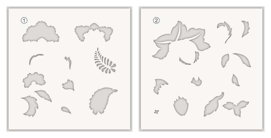 Photocentric Stencil Scalloped Ornaments Simple Coloring Stencil Set (2 in 1)