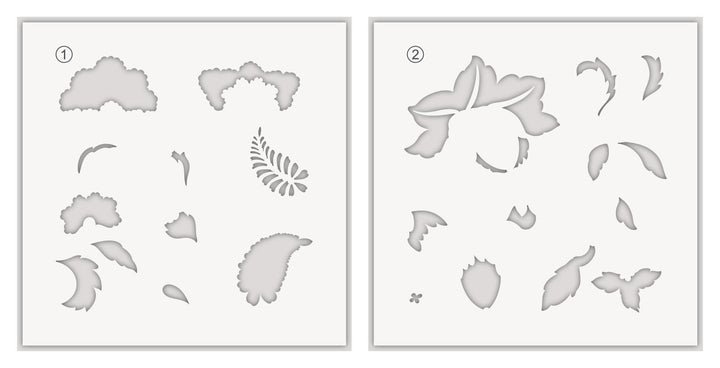 Photocentric Stencil Scalloped Ornaments Simple Coloring Stencil Set (2 in 1)