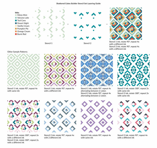 Photocentric Stencil Shattered Cubes Builder Stencil Set (2 in 1)