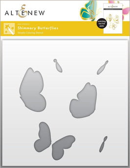 Shimmery Butterflies Simple Coloring Stencil