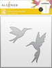 Shimmery Hummingbirds Simple Coloring Stencil