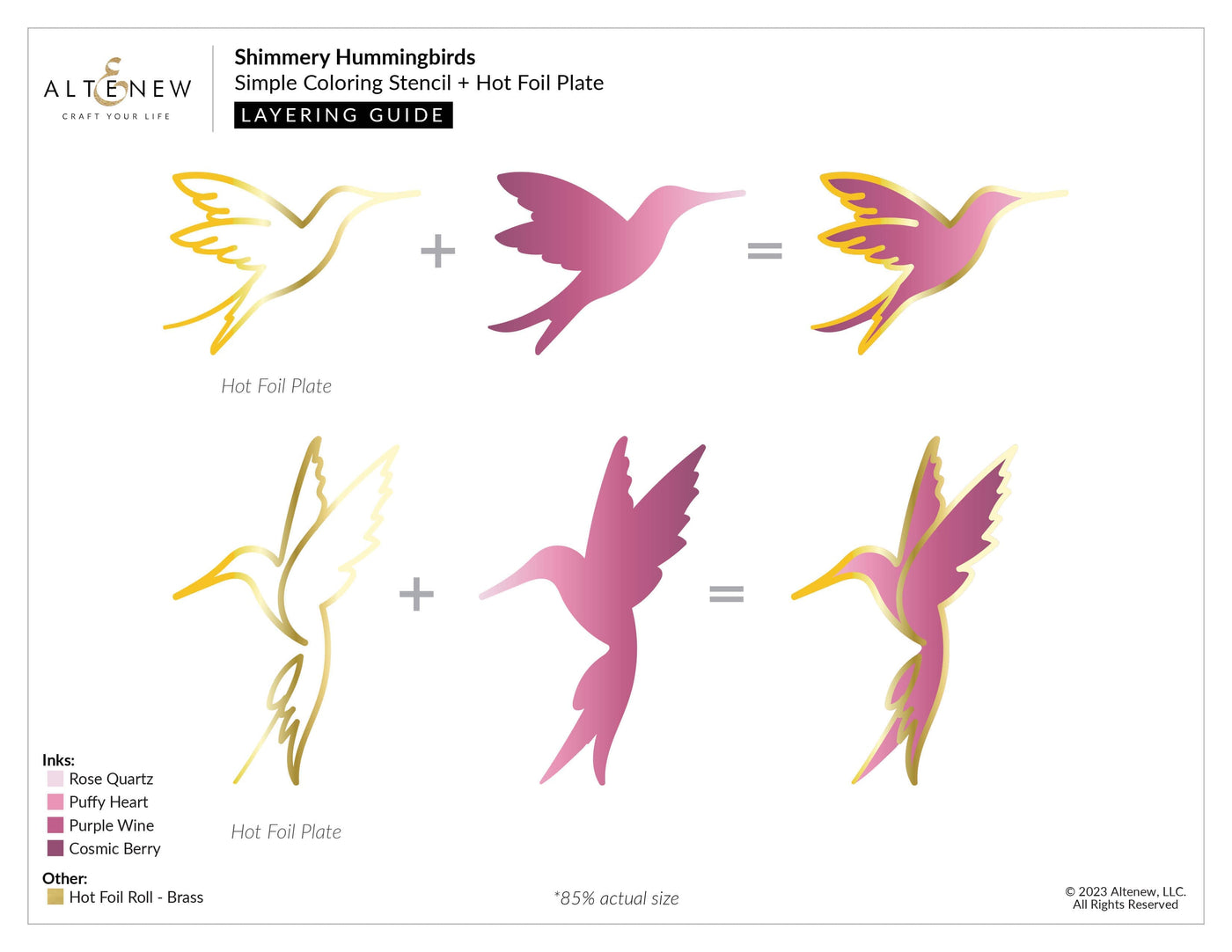 Shimmery Hummingbirds Simple Coloring Stencil