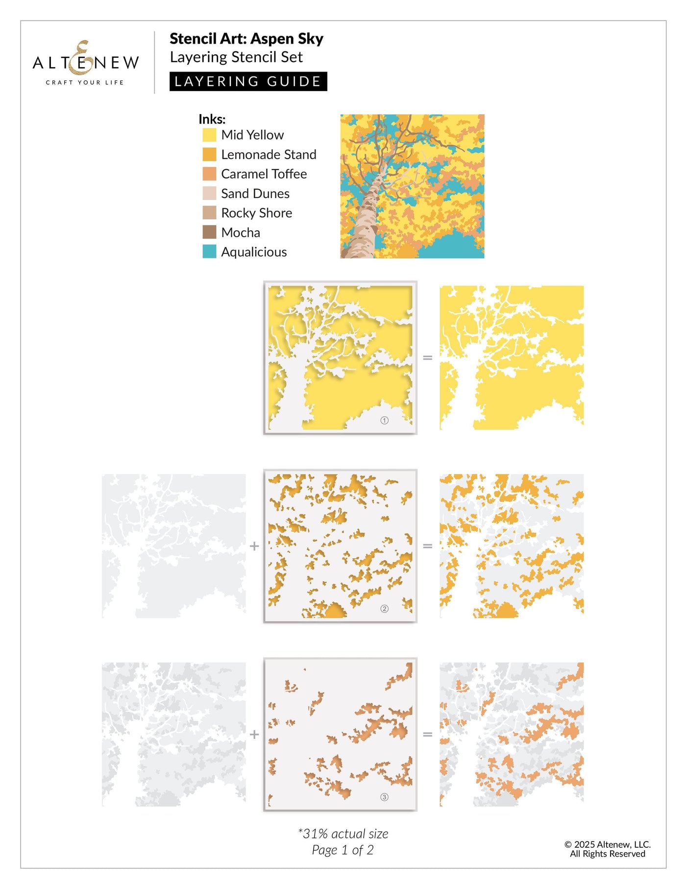 Stencil Art: Aspen Sky Layering Stencil Set (6 in 1)