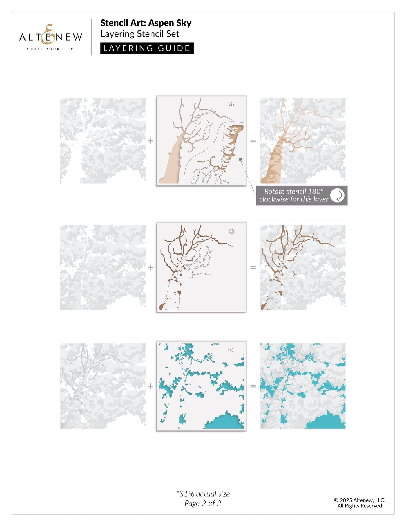Stencil Art: Aspen Sky Layering Stencil Set (6 in 1)