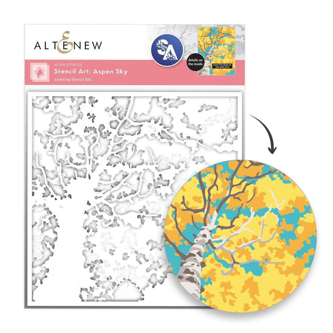 Stencil Art: Aspen Sky Layering Stencil Set (6 in 1)