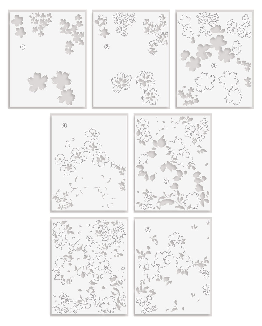 Altenew Elegant Motifsスタンプ・ダイ・フォルダーステンシル Altenew Stencil Art: Ditsy Flowers Wallpaper Layering