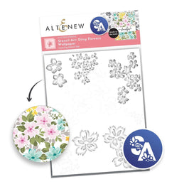 Stencil Art: Ditsy Flowers Wallpaper Layering Stencil Set (7 in 1)