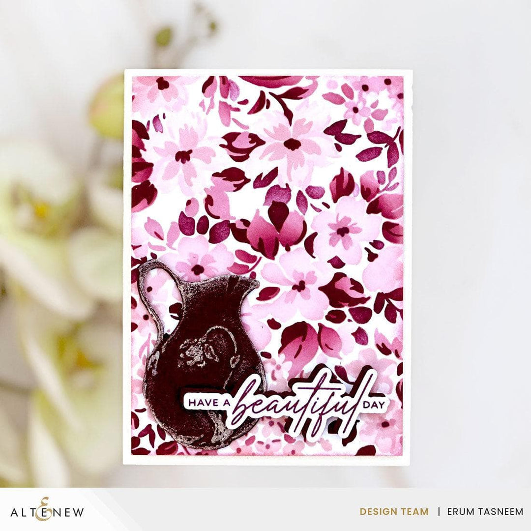 Stencil Art: Ditsy Flowers Wallpaper Layering Stencil Set (7 in 1)