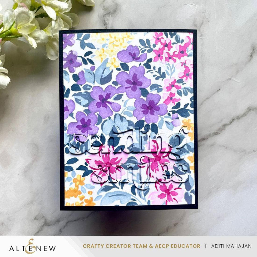 Stencil Art: Ditsy Flowers Wallpaper Layering Stencil Set (7 in 1)