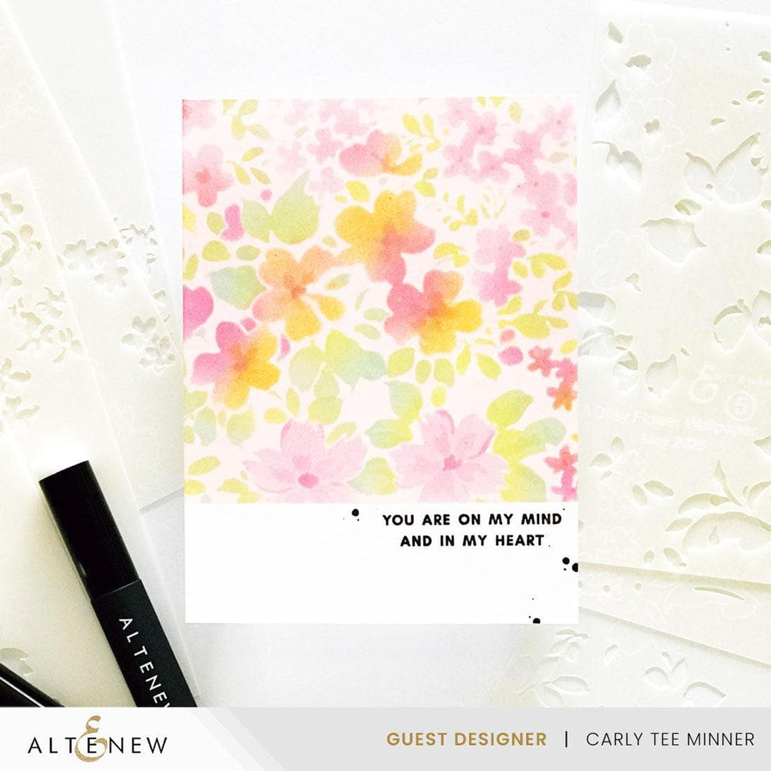 Stencil Art: Ditsy Flowers Wallpaper Layering Stencil Set (7 in 1)