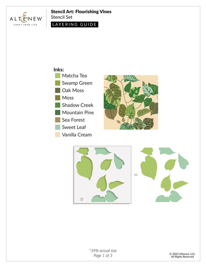 Stencil Art: Flourishing Vines Layering Stencil Set (6 in 1)