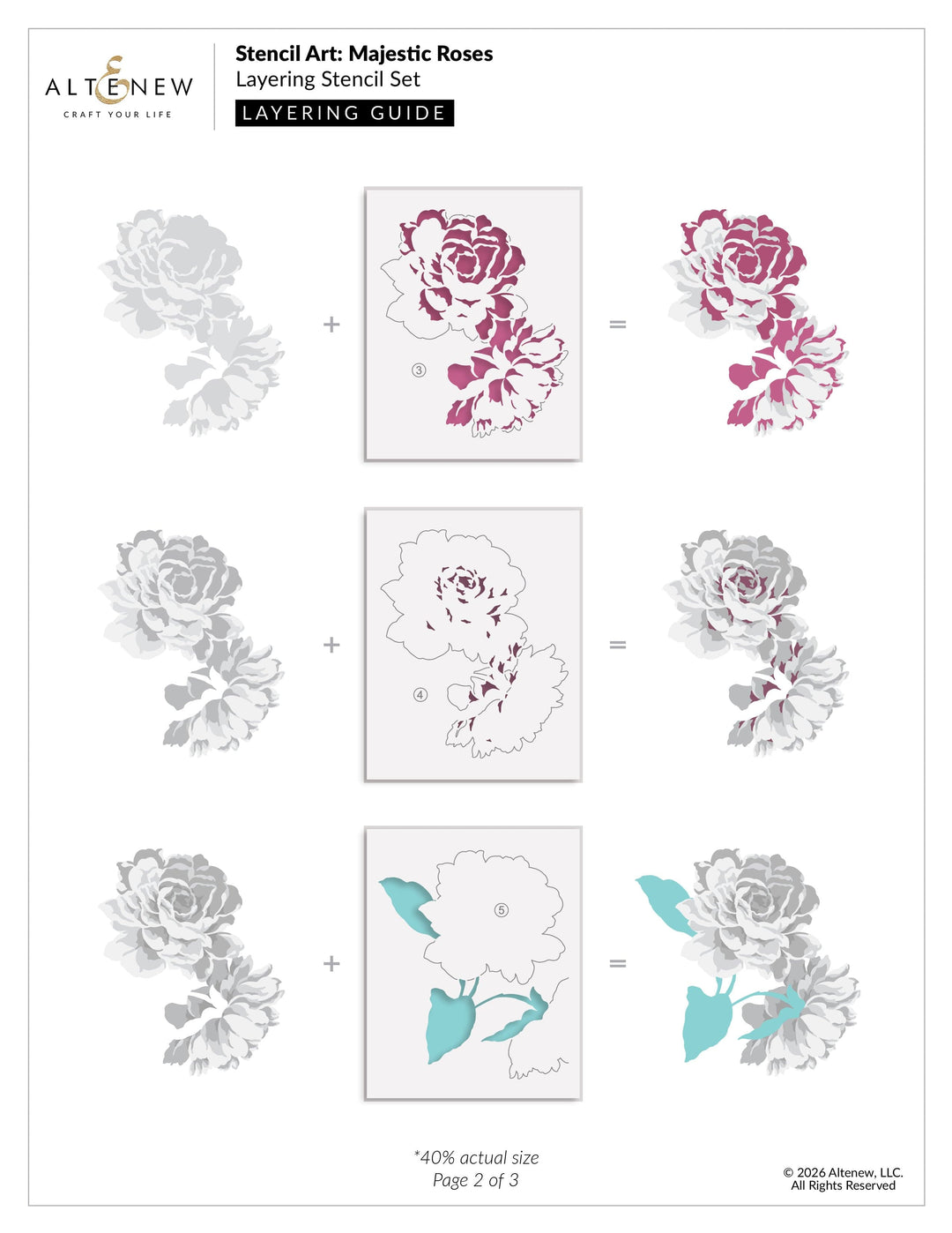 Stencil Art: Majestic Roses Layering Stencil Set (7 in 1)