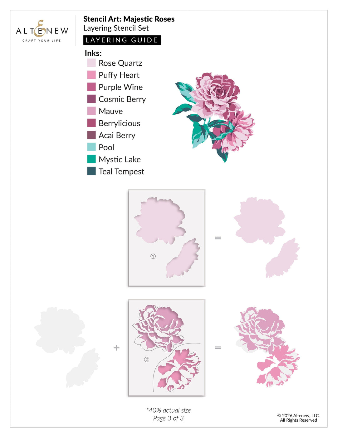 Stencil Art: Majestic Roses Layering Stencil Set (7 in 1)