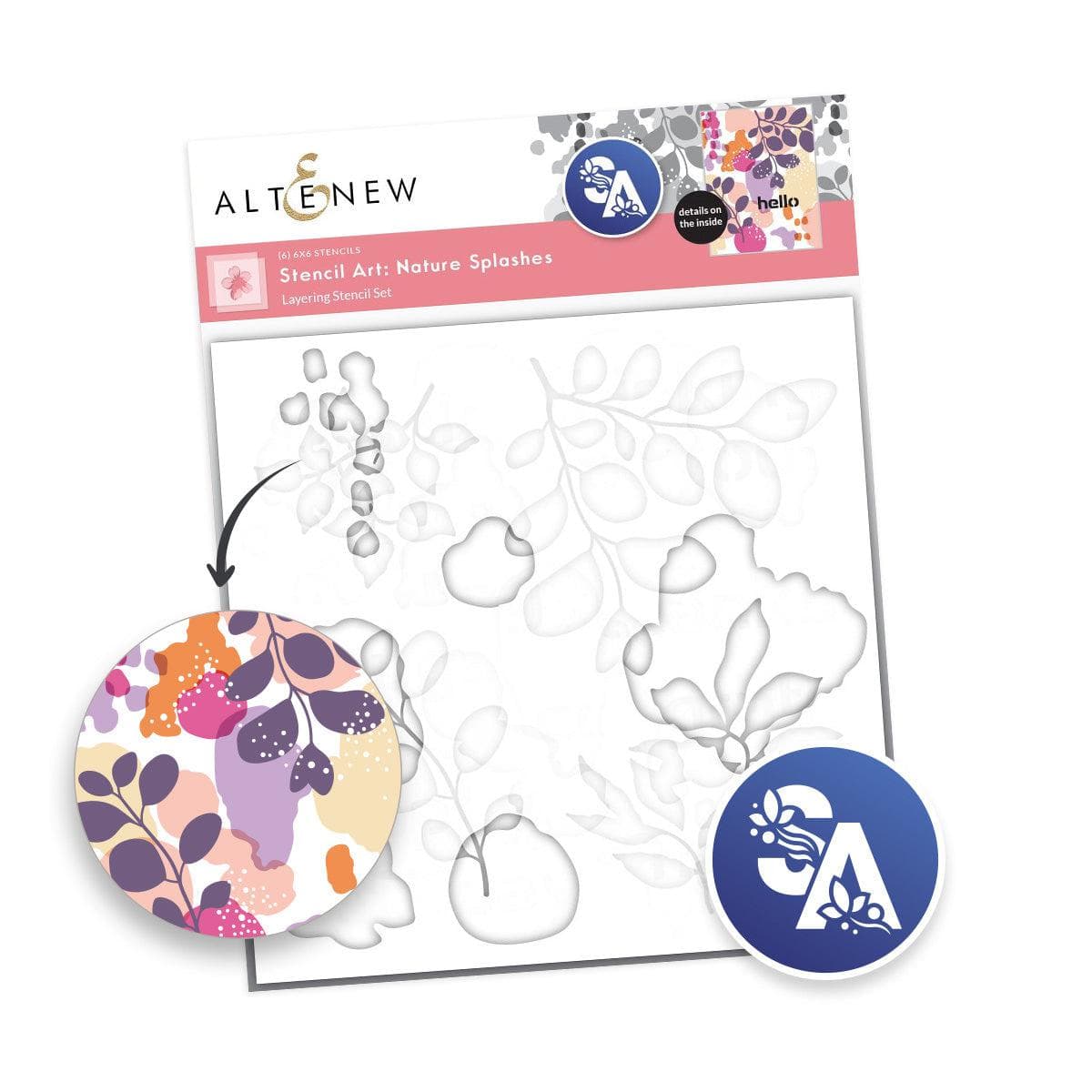 Nature Railing Stencil Altenew Stencil Art: Nature Splashes Layering Stencil Set (6 in 1)