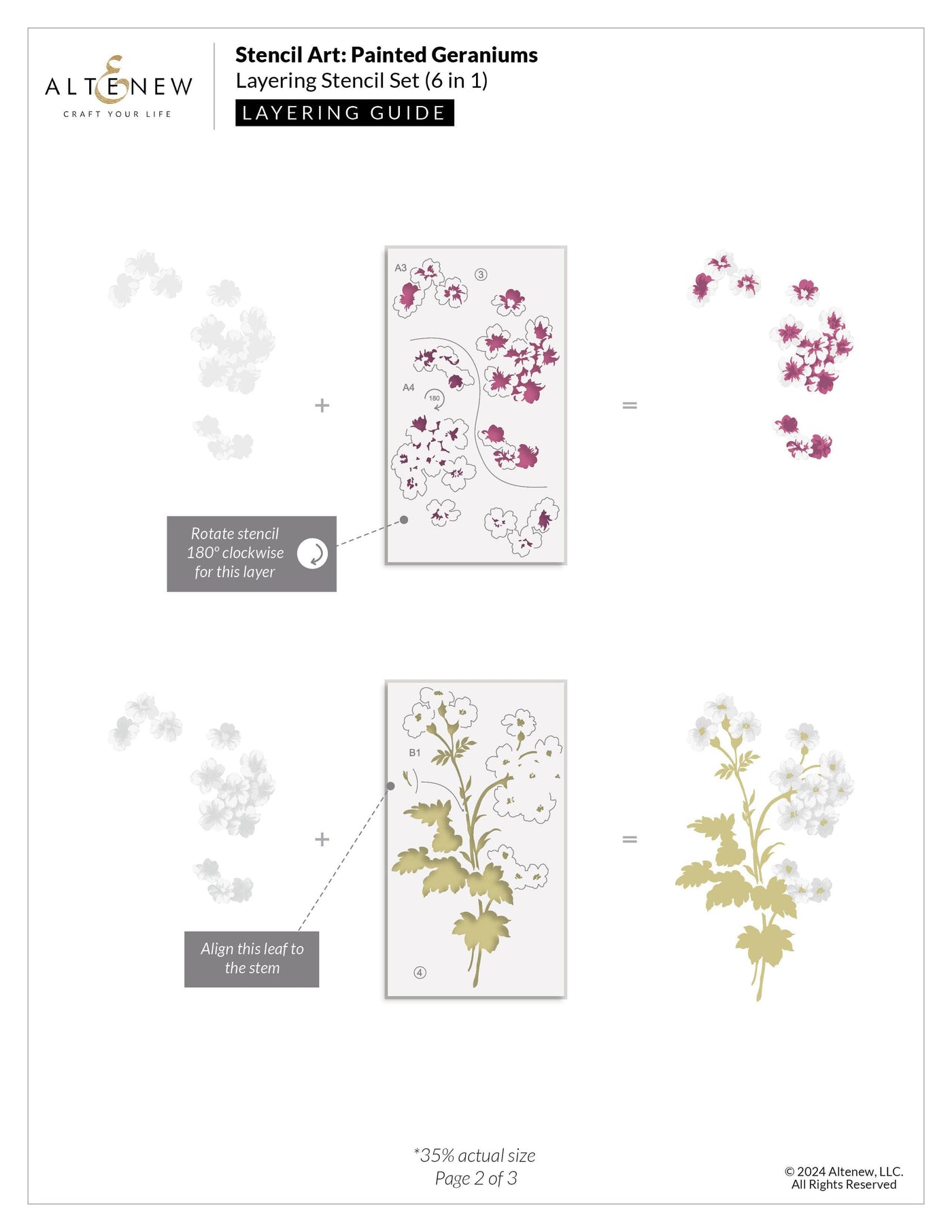 Stencil Art: Painted Geraniums Layering Stencil Set (6 in 1)