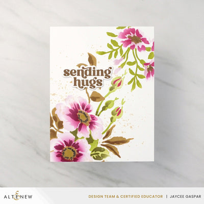 Stencil Art: Playful Watercolor Flowers Layering Stencil Set (6 in 1)