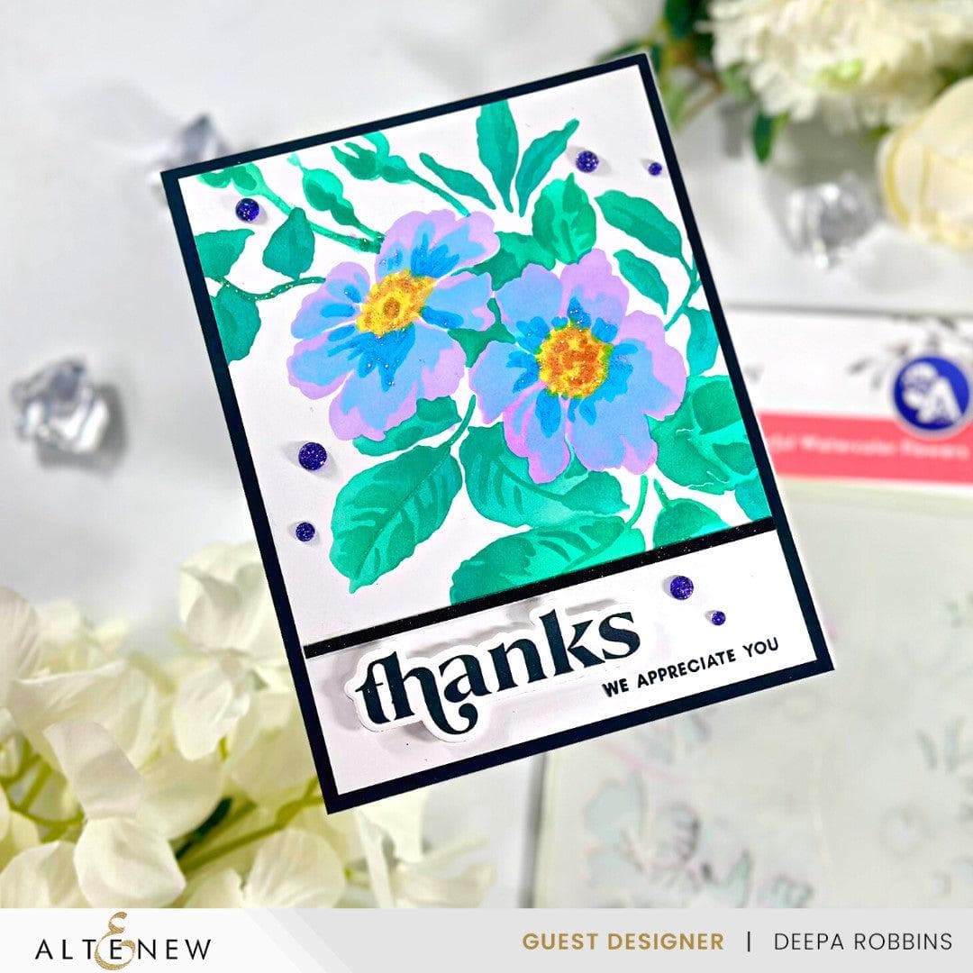 Stencil Art: Playful Watercolor Flowers Layering Stencil Set (6 in 1)