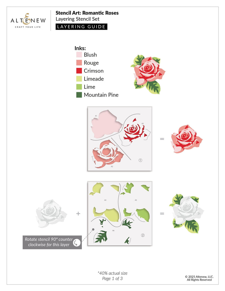 Stencil Art: Romantic Roses Layering Stencil Set (6 in 1)