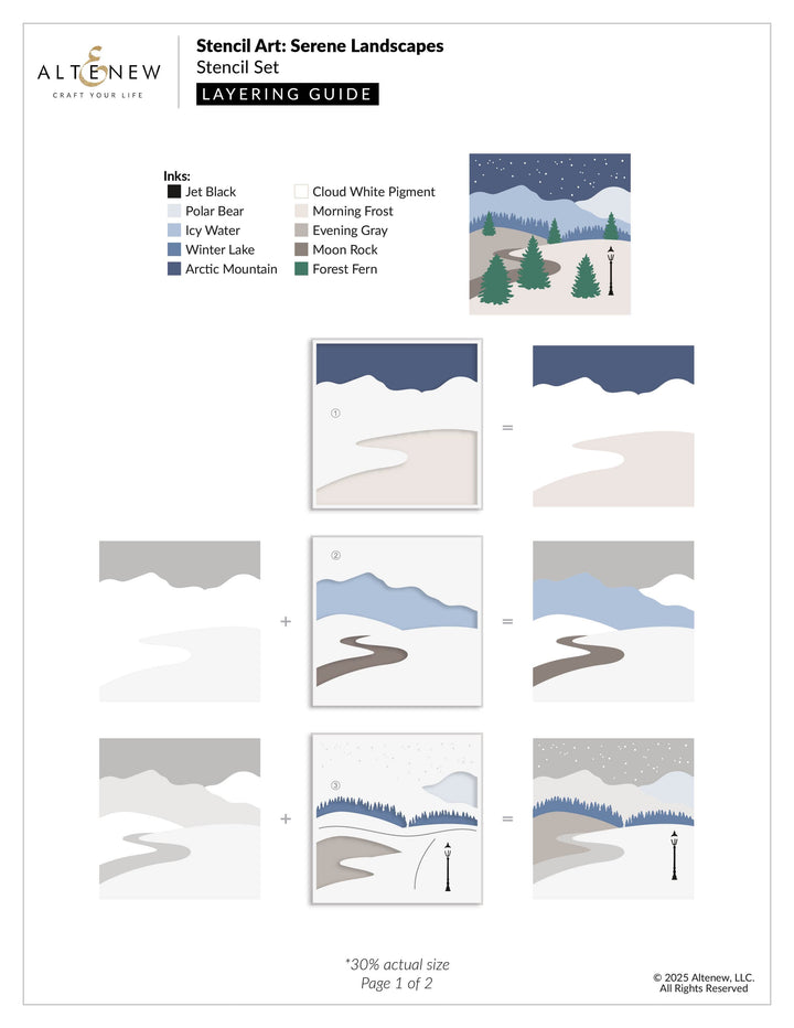Stencil Art: Serene Landscapes Layering Stencil Set (6 in 1)