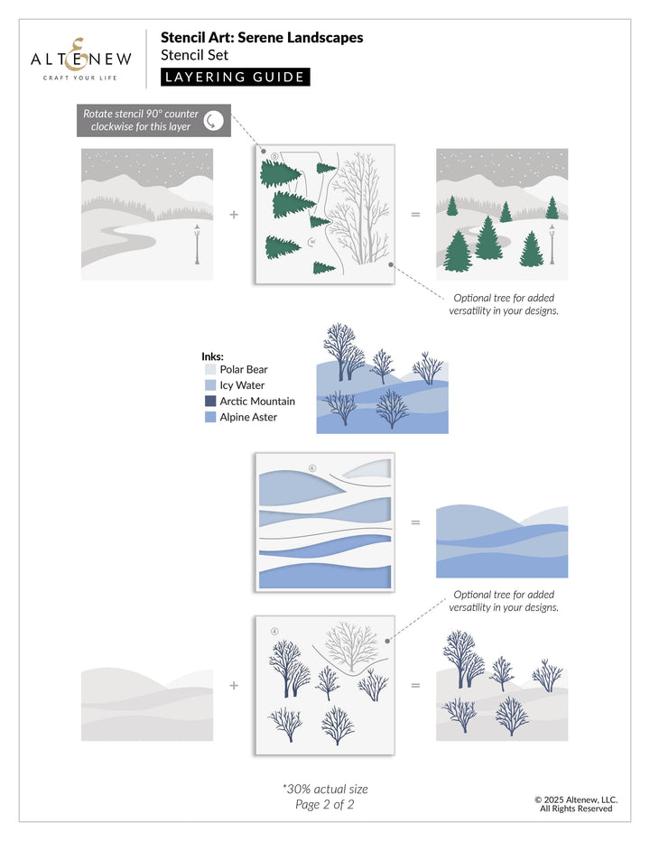 Stencil Art: Serene Landscapes Layering Stencil Set (6 in 1)