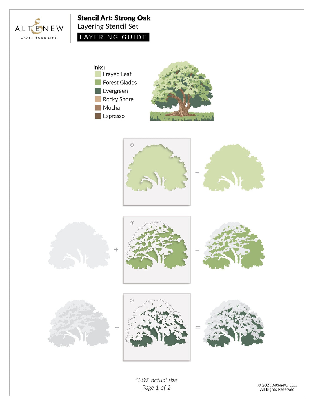 Stencil Art: Strong Oak Layering Stencil Set (6 in 1)
