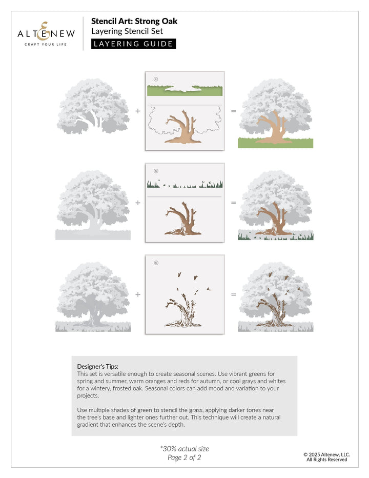 Stencil Art: Strong Oak Layering Stencil Set (6 in 1)