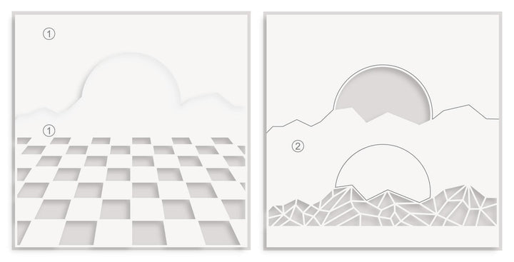 Sunset Horizon Stencil Set (2 in 1)