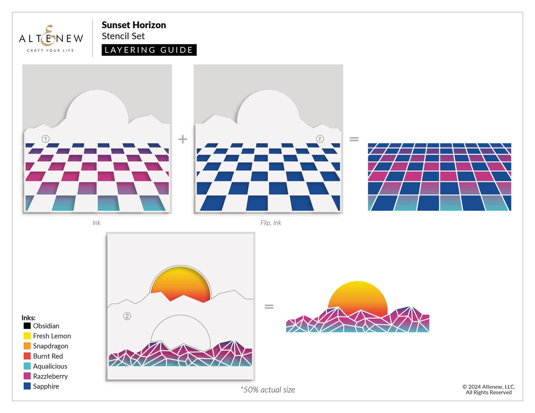 Sunset Horizon Stencil Set (2 in 1)