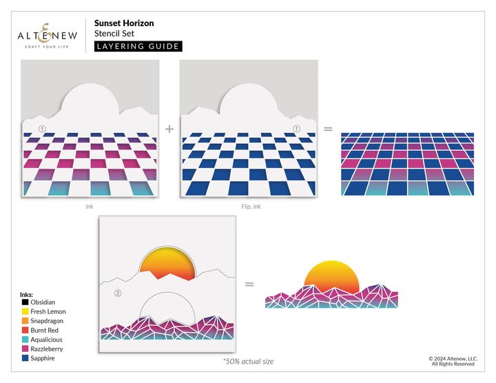 Sunset Horizon Stencil Set (2 in 1)