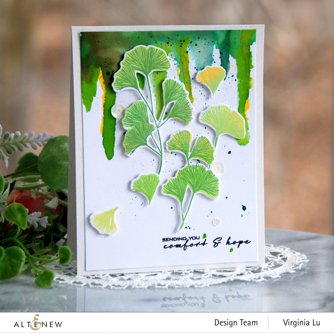 Photocentric Stencil Sweet Ginkgo Simple Coloring Stencil