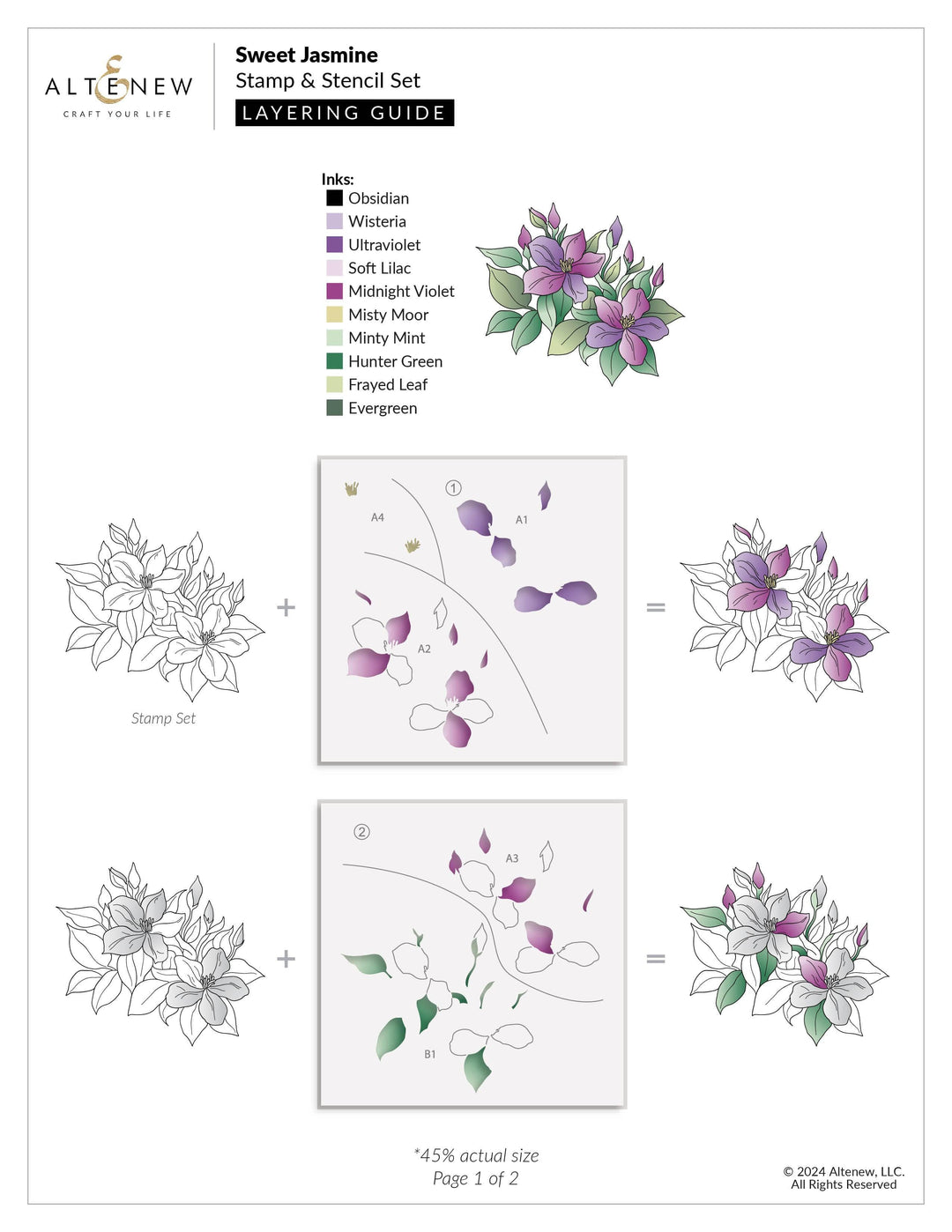 Sweet Jasmine Simple Coloring Stencil Set (3 in 1)