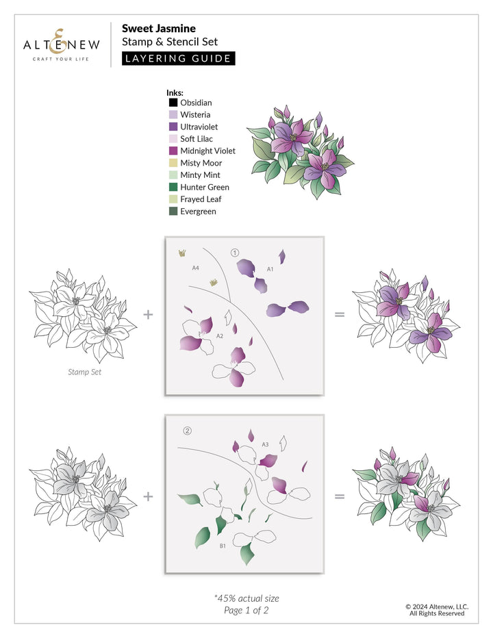 Sweet Jasmine Simple Coloring Stencil Set (3 in 1)