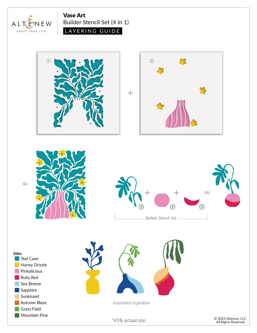 Vase Art Builder Stencil Set (4 in 1)
