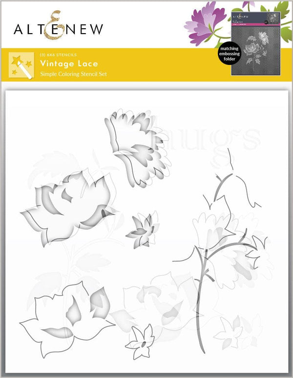 EXP Factors Stencil Vintage Lace Simple Coloring Stencil Set (3 in 1)