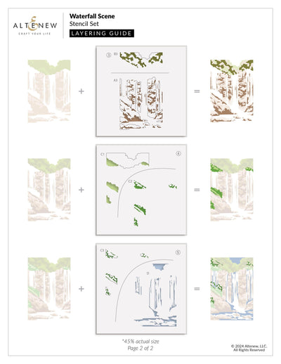 Waterfall Scene Layering Stencil Set (5 in 1)