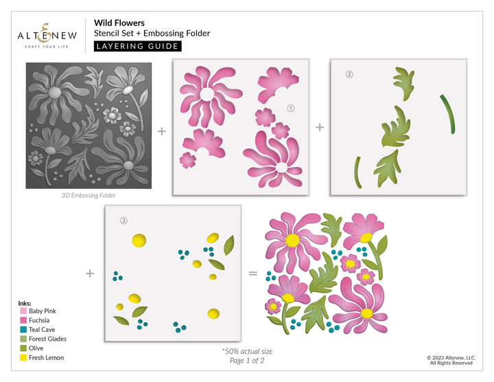 Wild Flowers Stencil Set (3 in 1)