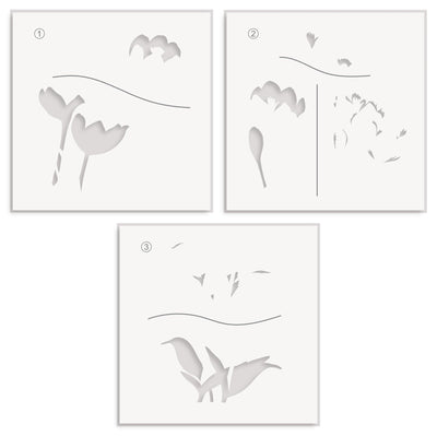 Photocentric Stencil Winter Crocus Layering Stencil Set (3 in 1)