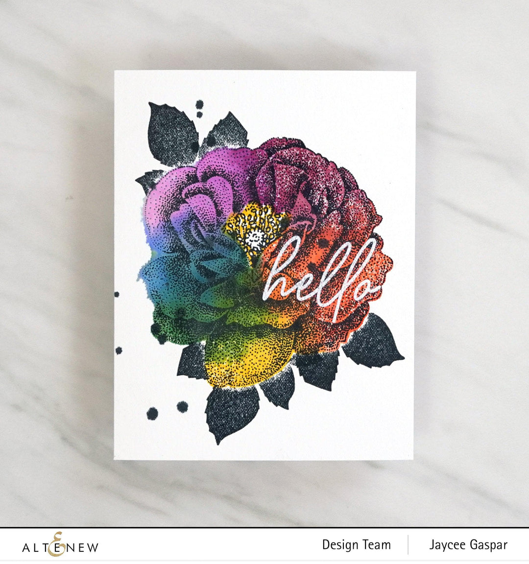 Altenew Calming Reverie Mask Stencil featuring intricate floral and abstract patterns for creative crafting and card making.