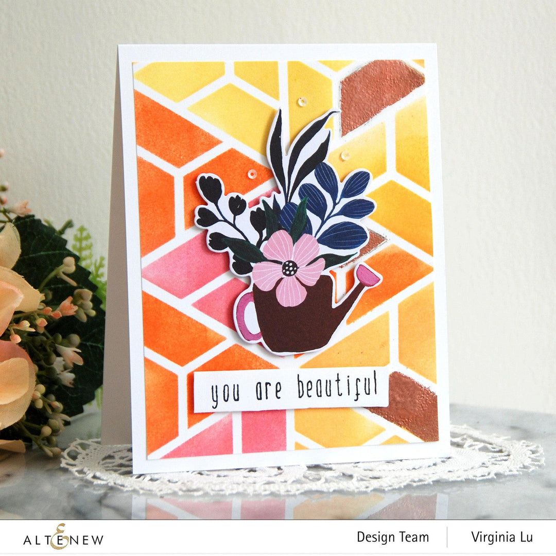 Photocentric Stencil Color Block Triangle Stencil