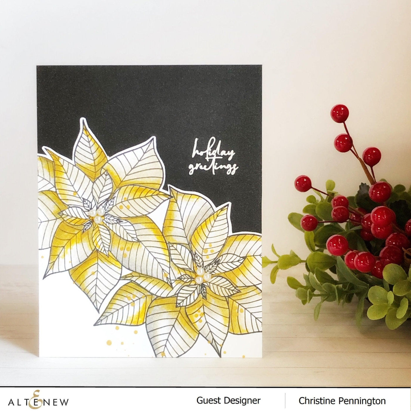 Photocentric Stencil Modern Poinsettia Mask Stencil