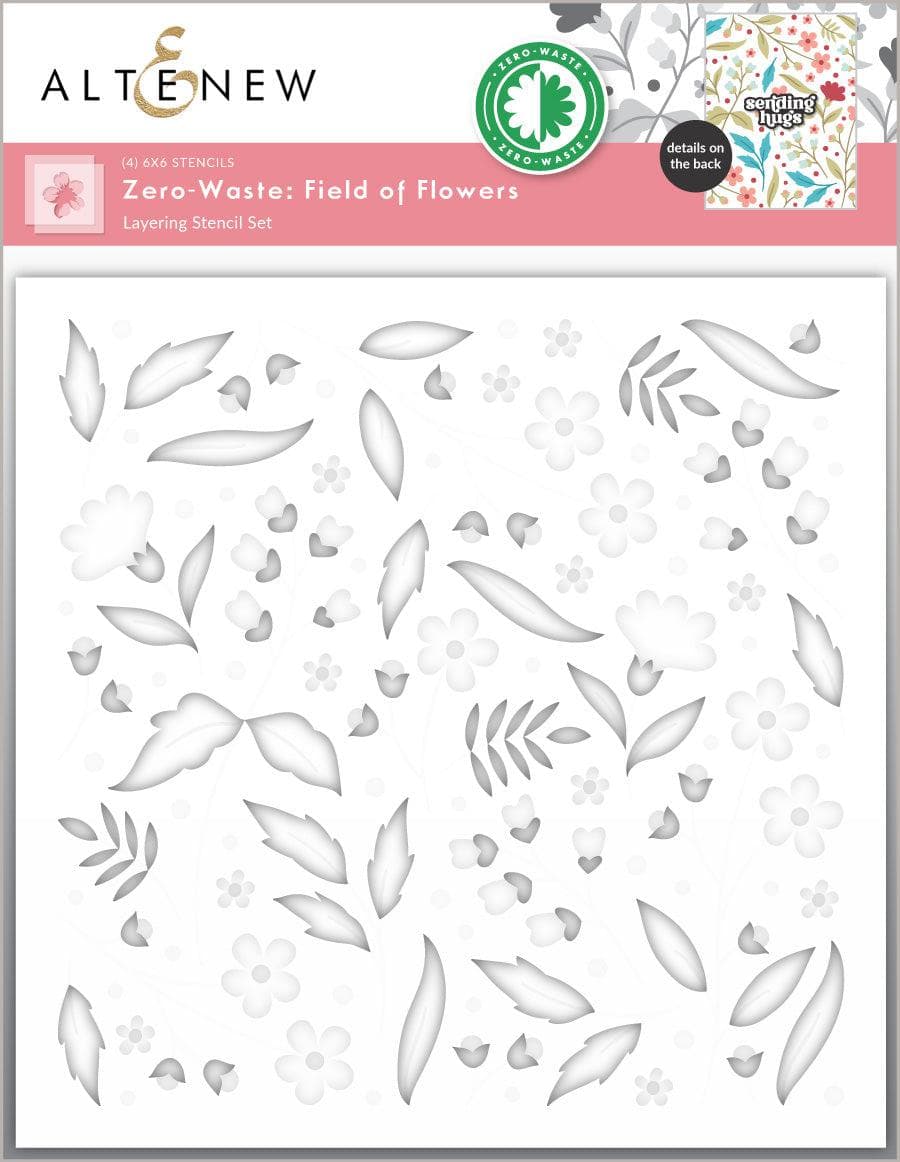 PMA Industries, Inc. Stencil Zero-Waste Field of Flowers Stencil Set (4 in 1)